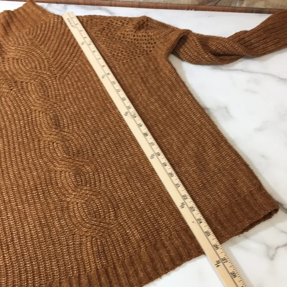 Maurices Caramel Brown Knit Mock Neck‎ Sweater Womens XS Cotton Acrylic Pullover - Picture 9 of 10